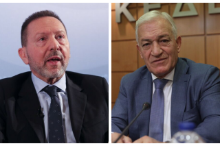 Ο Γιάννης Στουρνάρας και ο πρόεδρος της ΚΕΔΕ, Λάζαρος Κυρίζογλου
