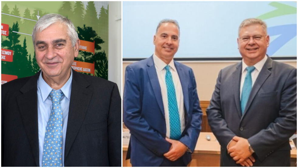 Ο Ιωάννης Ν. Κοσμαδάκης είναι αναπληρωτής διευθύνων σύμβουλος της Motor Oil Hellas, δεξιά οι Γιώργος Αλεξόπουλος και Ανδρέας Σιάμισιης από τη HelleniQ Energy