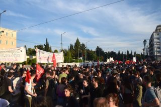 Συγκέντρωση αλληλεγγύης στον παλαιστινιακό λαό χθες στο Σύνταγμα