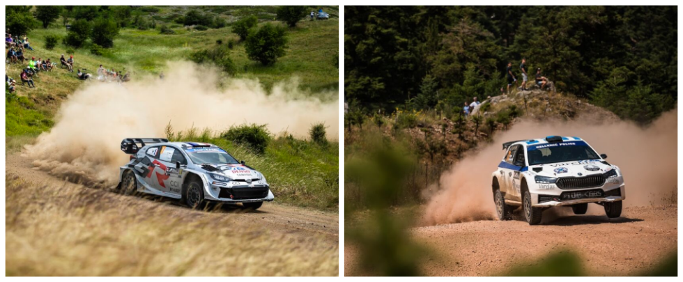 Ο Sebastien Ogier ήταν ο ταχύτερος στη WOLF Power Stage και ο νικητής της Super Sunday. Δεξιά, ο Γιάννης Πλάγος με τον Χρήστο Κουζιώνη (Skoda Fabia RS)