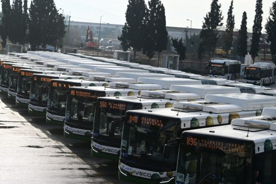 Αποψη από το αμαξοστάσιο του ΟΣΥ στον Αγιο Ιωάννη Ρέντη