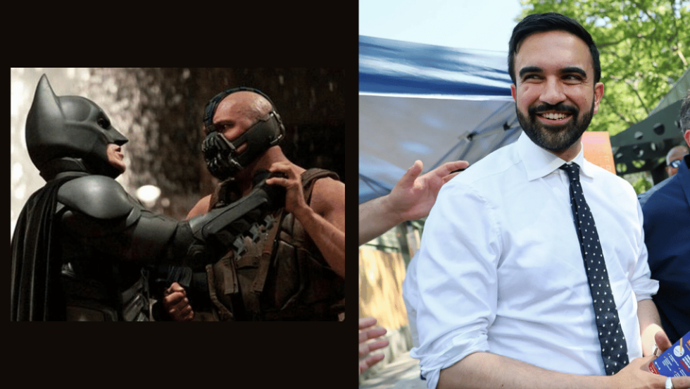 Αριστερά: «Ο σκοτεινός ιππότης: Η επιστροφή» Δεξιά: Ζόραν Μαμντάνι