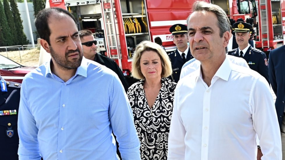 Εκδήλωση του Υπουργείου Κλιματικής Κρίσης και Πολιτικής Προστασίας για την παράδοση νέων οχημάτων στο Πυροσβεστικό Σώμα, παρουσία του πρωθυπουργού Κυριάκου Μητσοτάκη, στο ΟΑΚΑ, Παρασκευή 18 Ιουλίου 2025