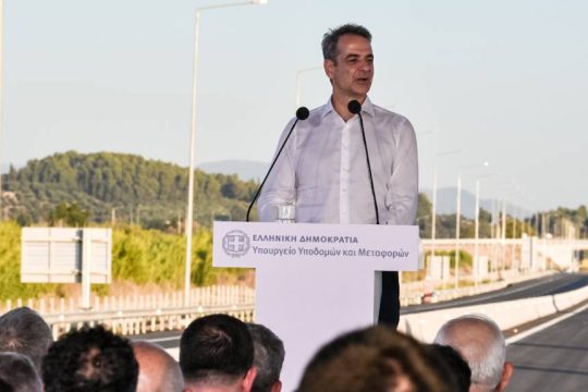 O Μητσοτάκης στη Πατρών-Πύργου