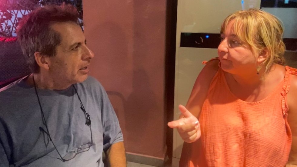 H Χρυσή Καραπαναγιώτη με τον συντάκτη της «Εφ.Συν.», Σπύρο Τσάμη