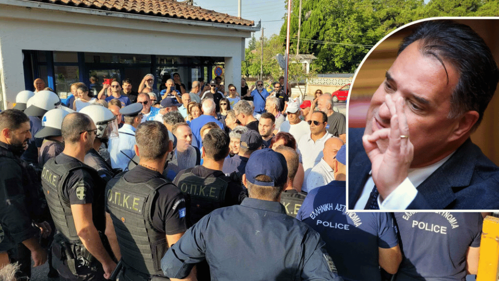 Αδωνις Γεωργιάδης- Συγκεντρωση διαμαρτυρίας έξω από το νοσοκομείο Δράμας