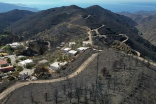 Καταστροφή στην Αμανή της Χίου από τις πυρκαγιές του καλοκαιριού