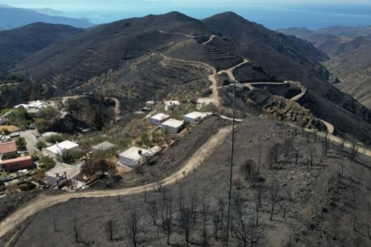Καταστροφή στην Αμανή της Χίου από τις πυρκαγιές του καλοκαιριού