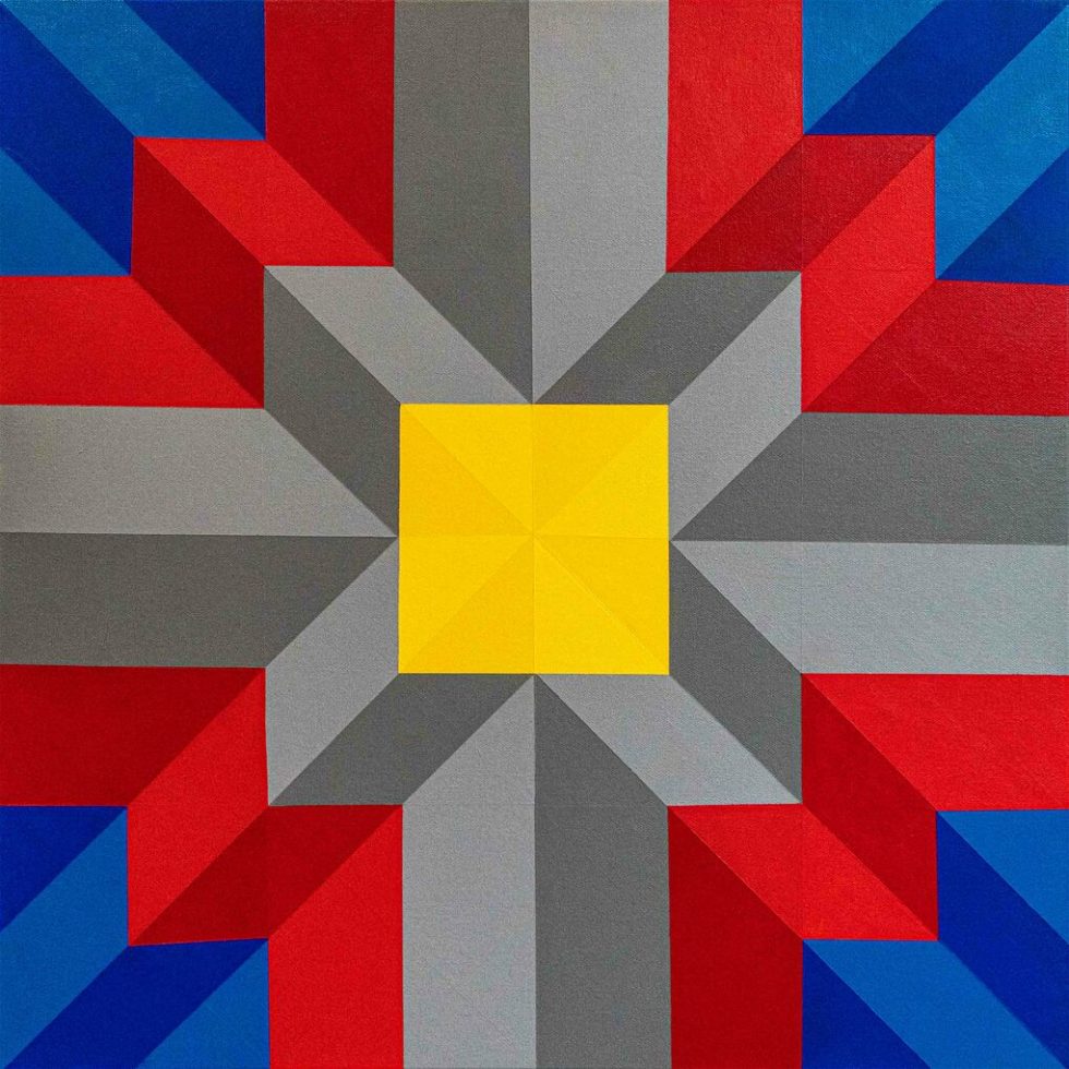 Ebtisam Abdulaziz, Χωρίς τίτλο (14), 2020, ακρυλικό σε καμβά, 60x60 εκ. Συλλογή καλλιτέχνη