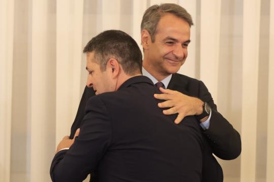 ο Κυριάκος Μητσοτάκης με τον Γιώργο Μυλωνάκη