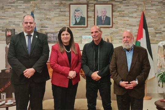 Συνάντηση Βαρουφάκη - ΥΠΕΞ Παλαιστίνης