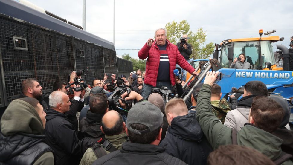 Από τις κινητοποιήσεις των αγροτών στα Πράσινα Φανάρια της Θεσσαλονίκης