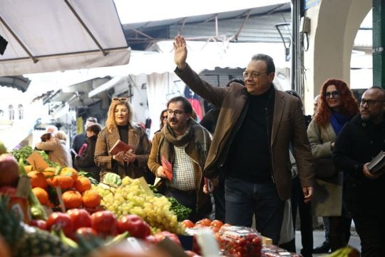 Από την περιοδεία του Σωκράτη Φάμελλου στην αγορά της Θεσσαλονίκης το περασμένο Σάββατο
