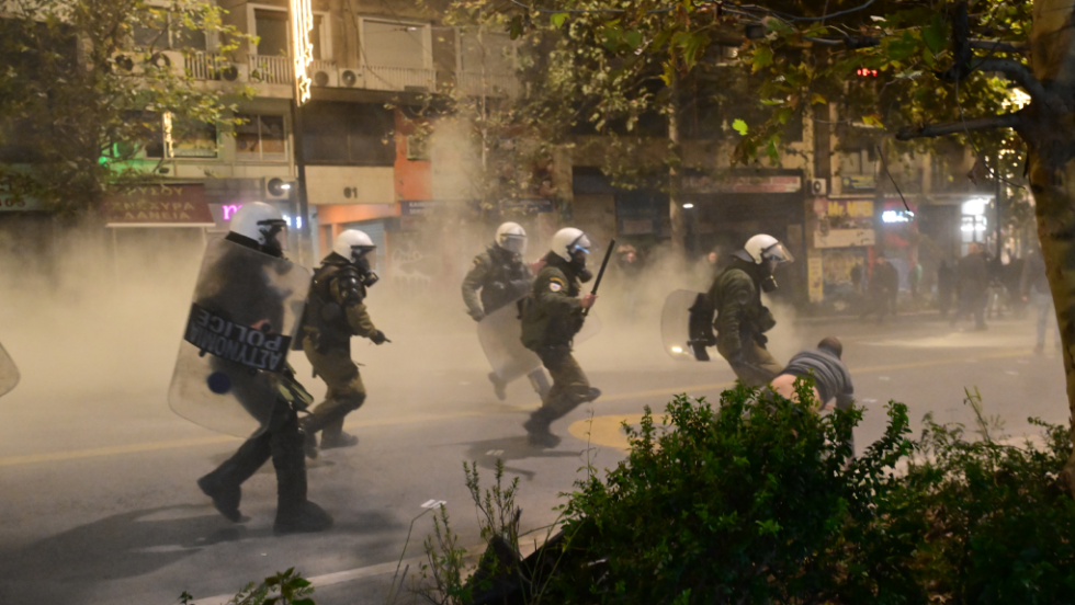 επίθεση ΜΑΤ κατά διαδηλωτών