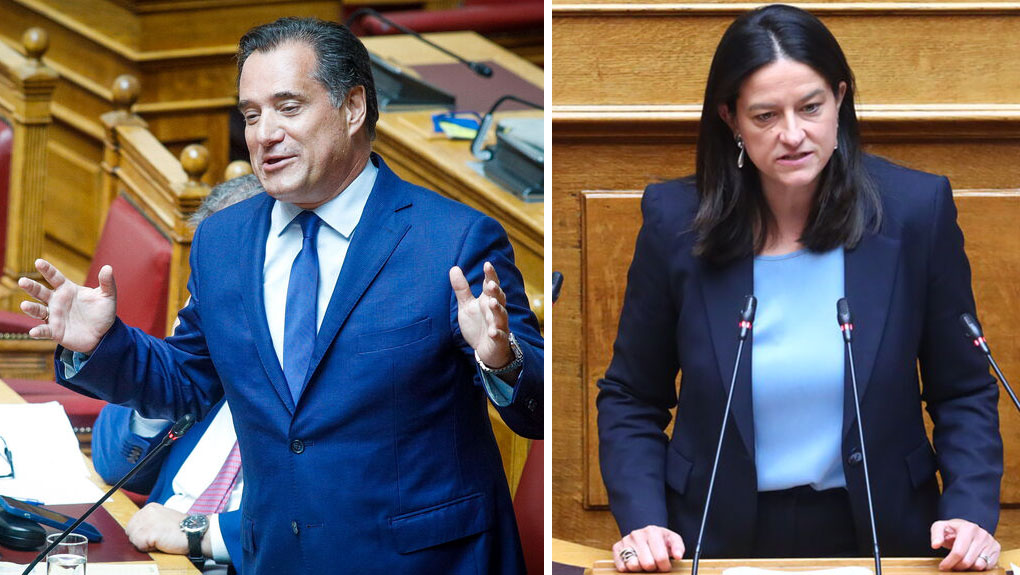 Αδωνις Γεωργιάδης και Νίκη Κεραμέως: δύο από τους υπουργούς Εργασίας των κυβερνήσεων Μητσοτάκη που έχουν καθοριστική συμβολή στην απορύθμιση των εργασιακών σχέσεων και στην αποδυνάμωση των ελεγκτικών μηχανισμών | ΓΙΩΡΓΟΣ ΚΟΝΤΑΡΙΝΗΣ/EUROKINISSI, ΓΙΑΝΝΗΣ ΠΑΝΑΓΟΠΟΥΛΟΣ/EUROKINISSI