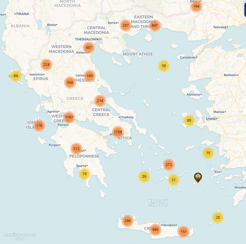 καταφύγια, χάρτης | GOV.GR