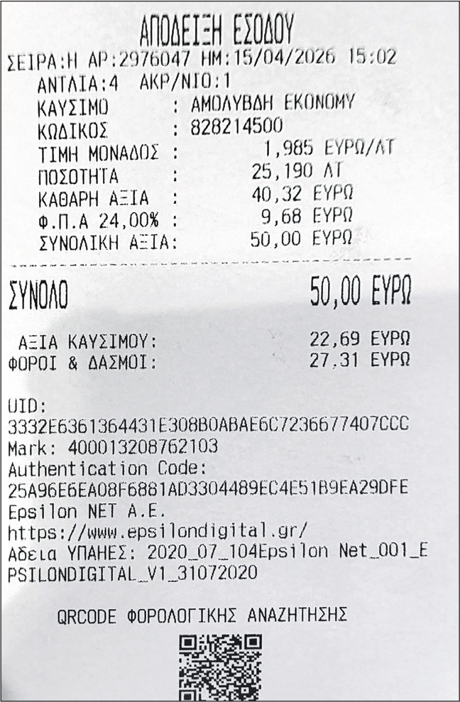 Από τα 50 ευρώ του Fuel Pass III, τα 27,31 ευρώ επιστρέφουν στο κράτος μέσω Ειδικού Φόρου Κατανάλωσης και ΦΠΑ