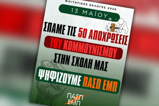 Αντιδράσεις για την αφίσα της ΠΑΣΠ με τις «50 αποχρώσεις του κομμουνισμού»
