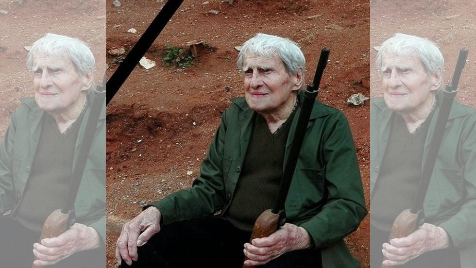Ο Τάκης Σάντρας (Δημήτρης Ζαφείρης) στα 94 του χρόνια, λίγο πριν από τον θάνατό του το 2019