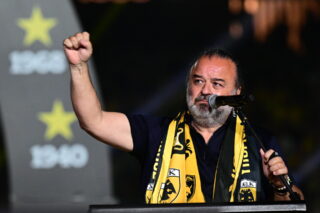 Ο Μάριος Ηλιόπουλος στην φιέστα της ΑΕΚ