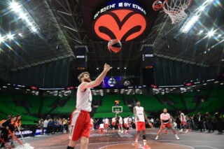 Από την προπόνηση του Ολυμπιακού στο Telekom Center Athens