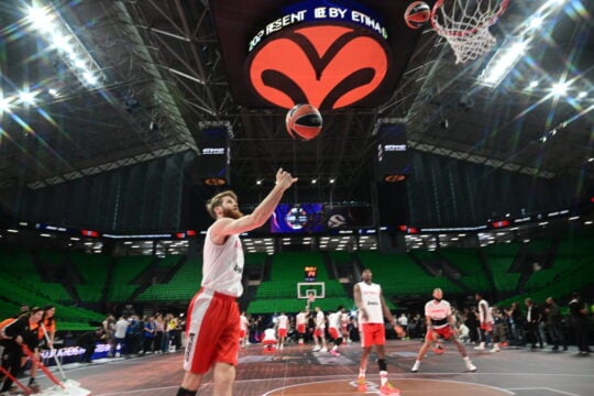 Από την προπόνηση του Ολυμπιακού στο Telekom Center Athens