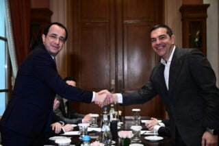 Συνάντηση Αλέξη Τσίπρα με Νίκο Χριστοδουλίδη (ΜΙΧΑΛΗΣ ΚΑΡΑΓΙΑΝΝΗΣ/EUROKINISSI) / Αρχείου