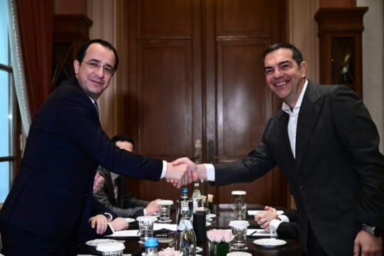 Συνάντηση Αλέξη Τσίπρα με Νίκο Χριστοδουλίδη (ΜΙΧΑΛΗΣ ΚΑΡΑΓΙΑΝΝΗΣ/EUROKINISSI) / Αρχείου