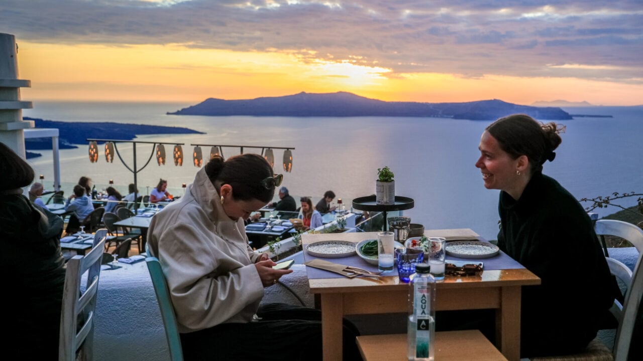Στιγμιότυπο από την Σαντορίνη.