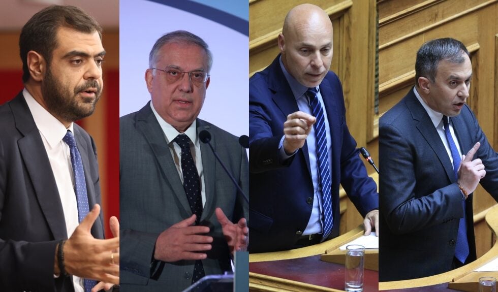 Ο Παύλος Μαρινάκης. ο Τάκης Θεοδωρικάκος, ο Γιώργος Αμυράς και ο Τάσος Χατζηβασιλείου / EUROKINISSI