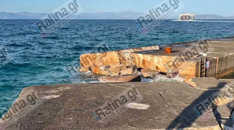 Καταστράφηκε κομμάτι του λιμενοβραχίωνα στο Λιμάνι της Ραφήνας / irafina.gr