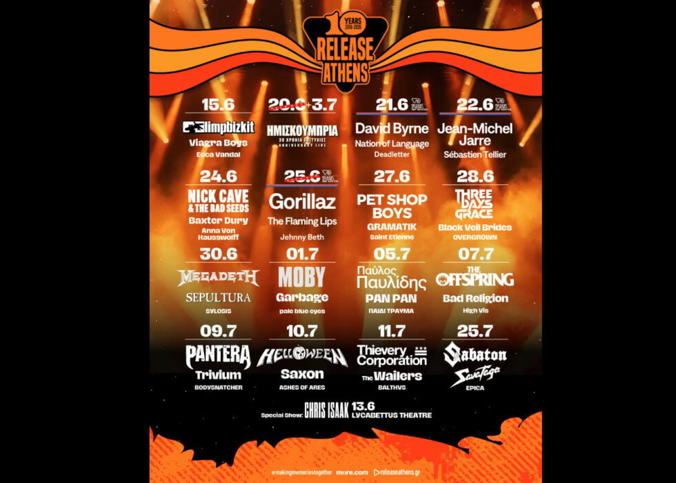 Release Athens: Ολόκληρο το line up σε μια φωτογραφία – Οι προσφορές για διήμερα και τριήμερα εισιτήρια