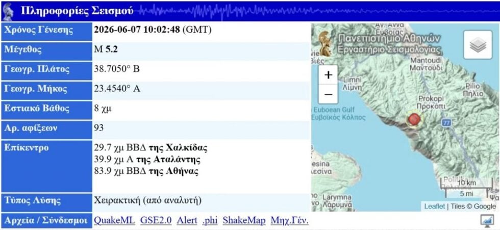 Σεισμός στην Εύβοια / ΕΚΠΑ