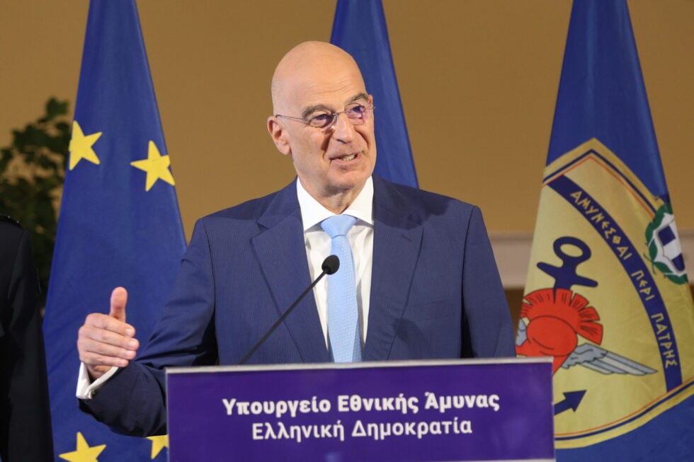Ενημέρωση των συντακτών άμυνας, από τον Υπουργό Εθνικής Άμυνας Νίκο Δένδια, για τις αποφάσεις μετά την σημερινή συνεδρίαση του ΚΥΣΕΑ, Πέμπτη 23 Ιουλίου 2026 (ΓΙΑΝΝΗΣ ΠΑΝΑΓΟΠΟΥΛΟΣ/EUROKINISSI)
