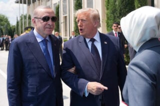 O Ντόναλντ Τραμπ και ο Ρετζέπ Ταγίπ Ερντογάν (AP Photo/Alex Brandon)