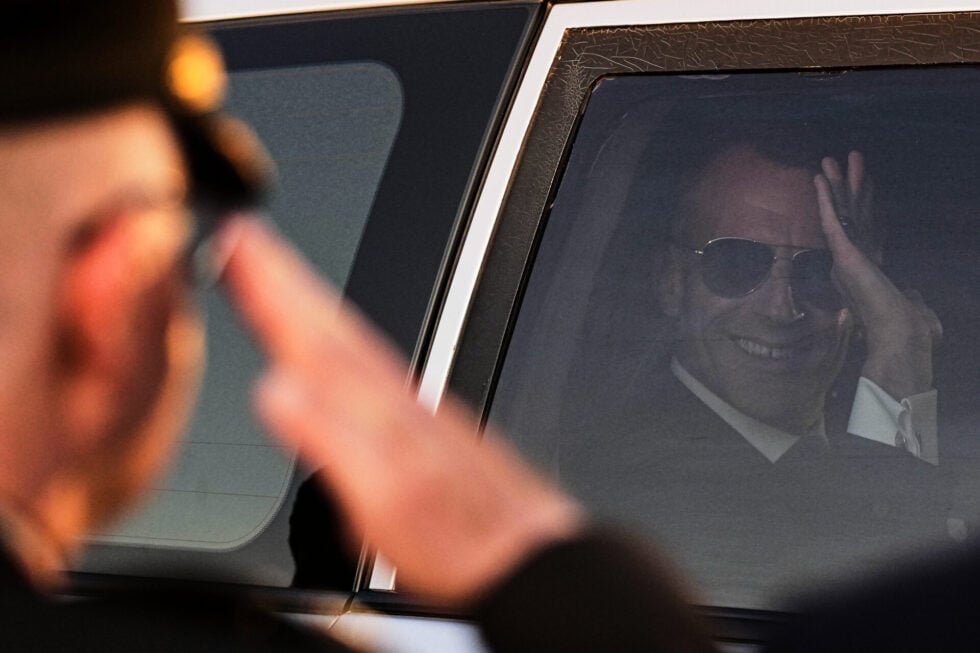 Ο Εμανουέλ Μακρόν (Metin Aktaş, Pool Photo via AP)
