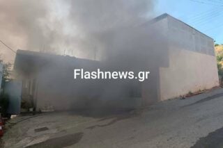 Χανιά: Πυρκαγιά μετά από έκρηξη σε εργαστήριο – Ένας εγκαυματίας 