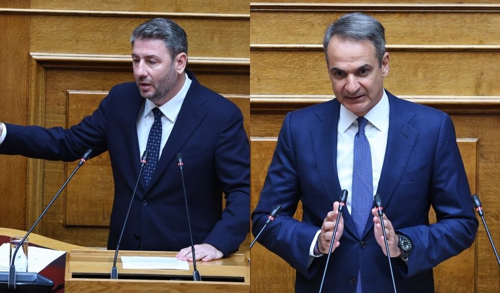 Ο Νίκος Ανδρουλάκης και ο Κυριάκος Μητσοτάκης / EUROKINISSI
