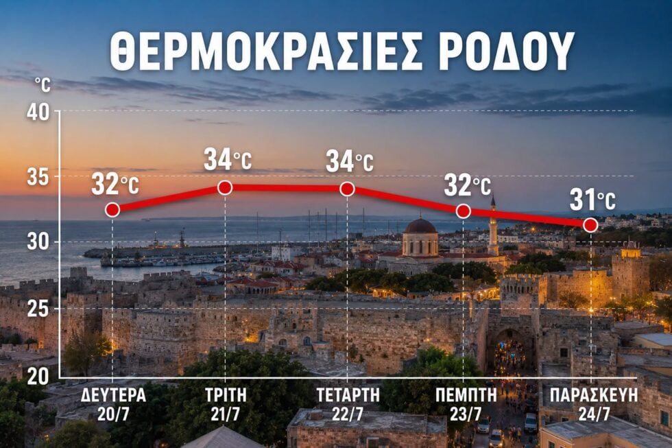 Πώς θα κινηθεί ο καύσωνας στη Ρόδο