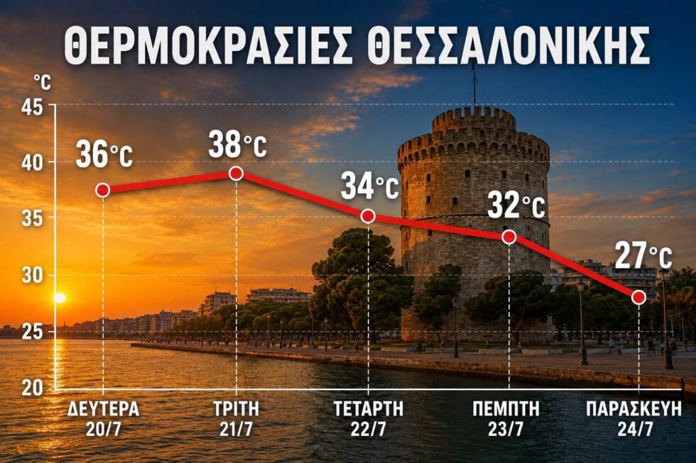 Πώς θα κινηθεί ο καύσωνας στη Θεσσαλονίκη