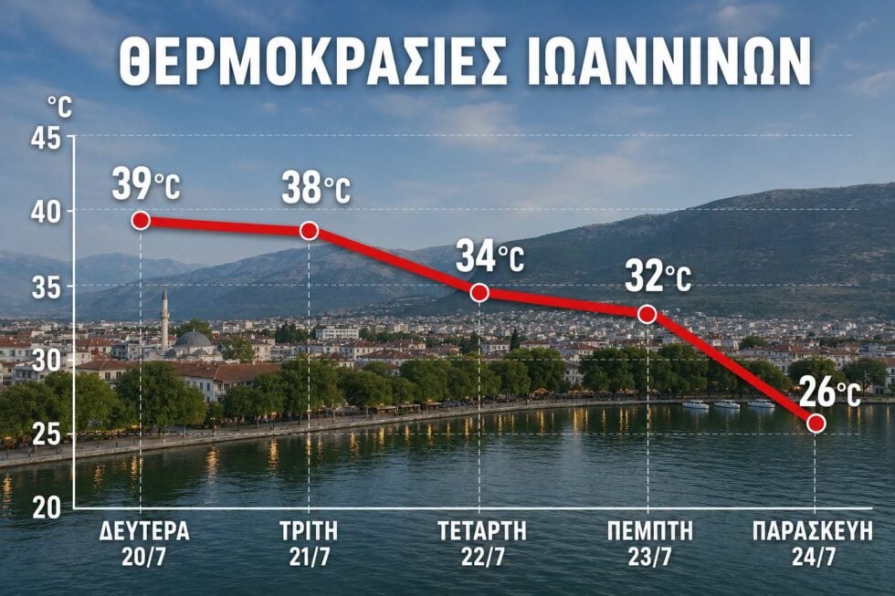 Πώς θα κινηθεί ο καύσωνας στα Ιωάννινα