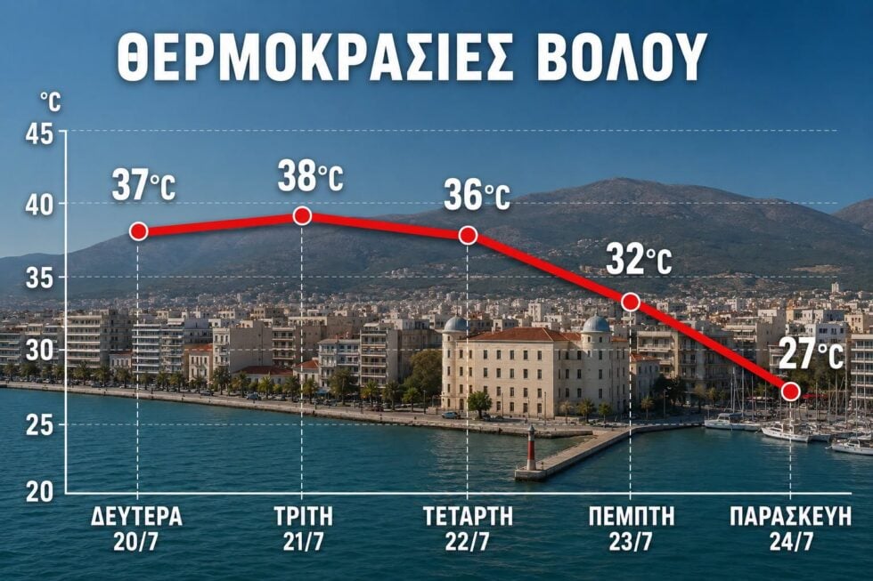 Πώς θα κινηθεί ο καύσωνας στον Βόλο
