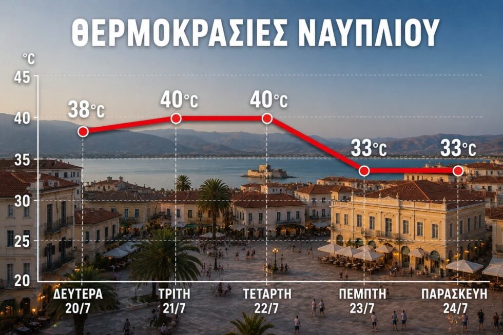 Πώς θα κινηθεί ο καύσωνας στο Ναύπλιο