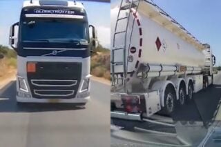 Το βυτιοφόρο που έκανε προσπέραση στα Χανιά