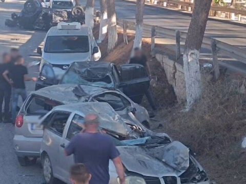 Τρελή πορεία αυτοκινήτου στο Ηράκλειο