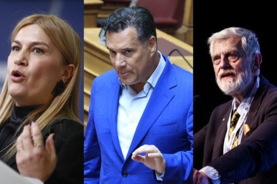 Η Σέβη Βολουδάκη, ο Άδωνις Γεωργιάδης και ο Γιάννης Λοβέρδος / EUROKINISSI