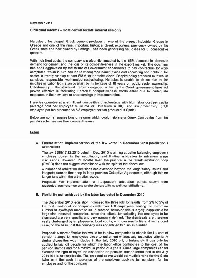 Ενα e-mail… καταλύτης για την εργασιακή απορρύθμιση