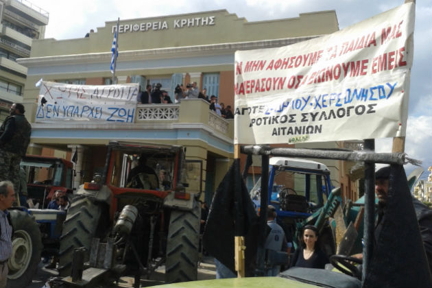 Με δυναμικό παλμό το συλλαλητήριο των Κρητών αγροτών