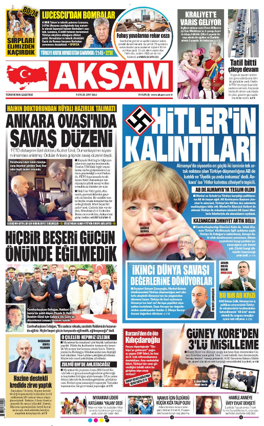 Τουρκική εφημερίδα παρομοιάζει τη Μέρκελ με τον Χίτλερ
