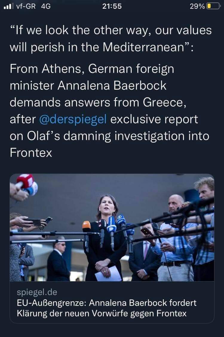 Spiegel: H Μπέρμποκ ζήτησε έρευνα των καταγγελιών για τις επαναπροωθήσεις